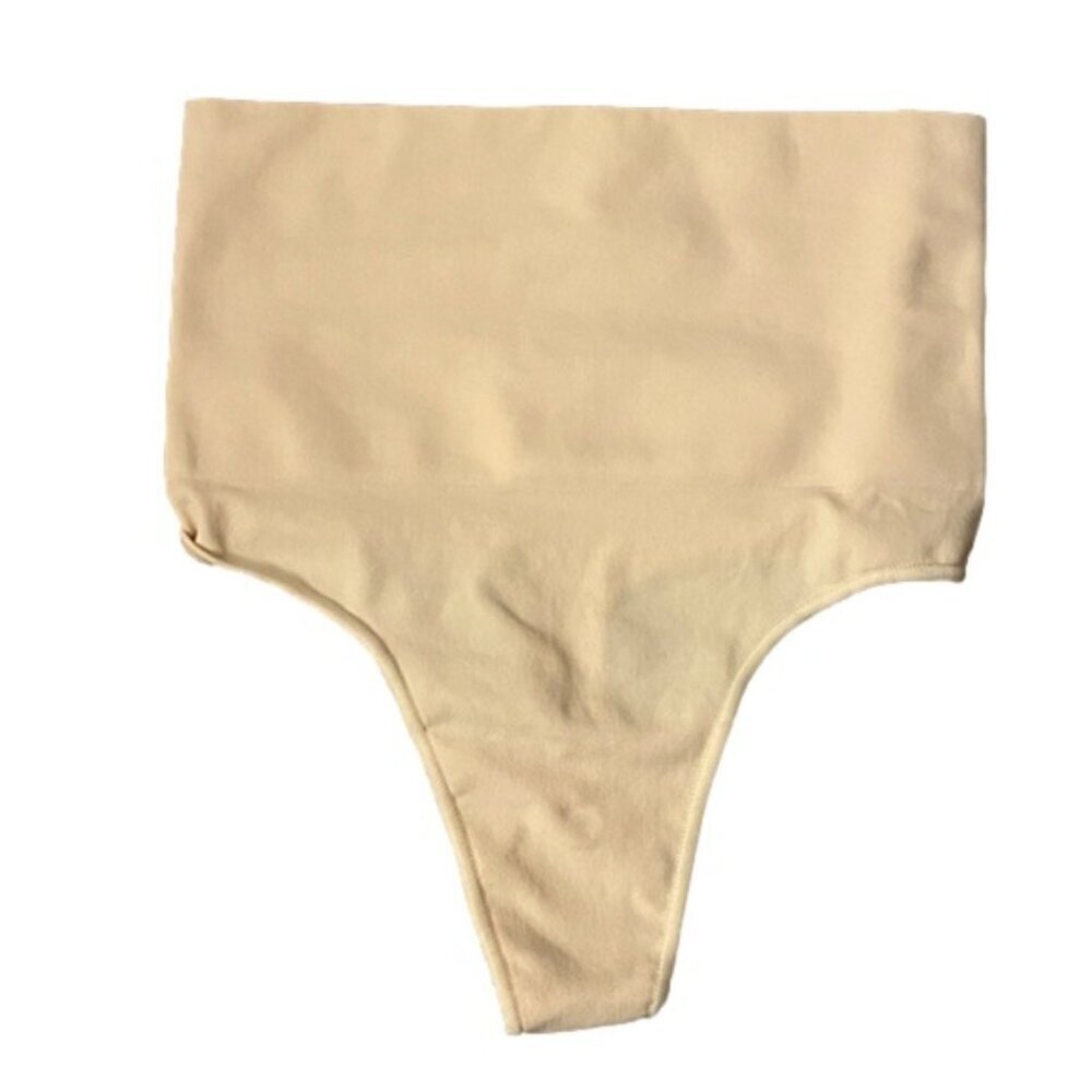 SKIMS L/XL Seamless Sculpt Mid Waist Thong Core Control Sand Cream NWOT MSRP $34